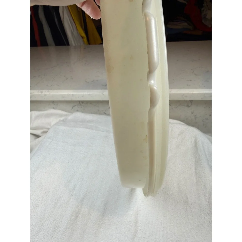 Vintage Tupperware Round divided  Sheer White‎ 12 Inch 1242 1243